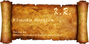 Klucska Rozália névjegykártya