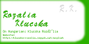 rozalia klucska business card